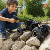 Voiture Télécommandée Tout-Terrain 28cm en Alliage - Crawler RC 4WD Haute Performance - Buggy Radio-Commandé 2.4G avec Batterie et Boîte de Protection