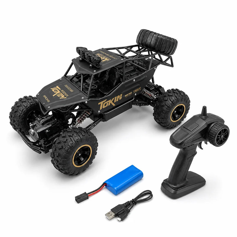 Voiture Télécommandée Électrique Buggy 37cm — Monster Truck Noir 2WD Haute Performance