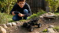 Voiture Télécommandée Tout Terrain Crawler 20 cm 4WD Noire en Alliage