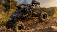 Voiture Télécommandée Tout Terrain Crawler 28cm Black Metal Edition - 4WD Buggy